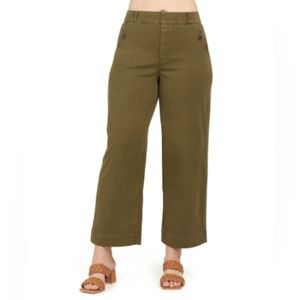 Stretch Twill Wide Leg Crop Pants
